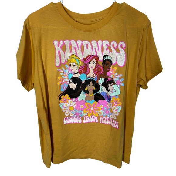 Disney Princess Tops - Disney Princess Yellow Tee Shirt Kindness‎ Grows from Within Women's Size XL
